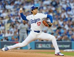 ブルワーズ戦に先発したドジャース・大谷=ロサンゼルス(共同)