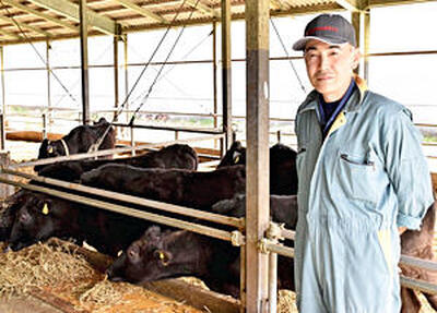 牛を育てながら「長泥で暮らすことを諦めたくない」と話す田中さん＝飯舘村草野の畜産技術センター