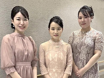 １２日に福島市で演奏会を開く（左から）山脇さん、小野さん、遠藤さん