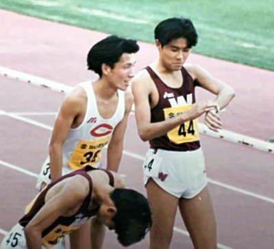渡辺康幸さん（右）と私。大学時代はほとんど同じ区間で争った