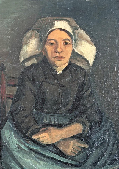 フィンセント・ファン・ゴッホ「座る農婦」（１８８４～８５年、諸橋近代美術館蔵）。父との思い出が詰まった作品だ