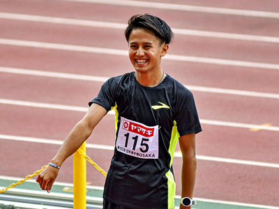 昨年の陸上日本選手権男子８００メートルで優勝した私。念願の「日本一」だった