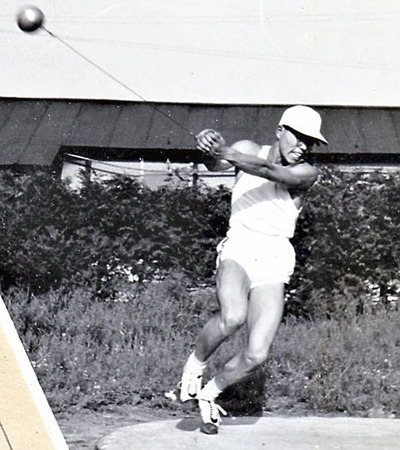 自己流でハンマー投げの練習に打ち込む高校時代の私。インターハイで全国のレベルの高さを思い知らされた