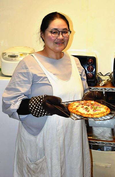 ナホキッチンの手作りピザは地元で取れた玄米や野菜を使っている。福島県はおいしいものであふれている。これからも子どもたちが誇りに思える地域をつくっていきたい