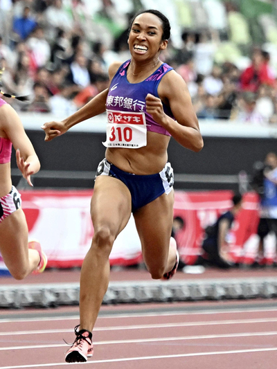 世界選手権初出場を決めた井戸アビゲイル風果。記録更新を続ける新女王が世界に挑む＝７月５日、国立競技場