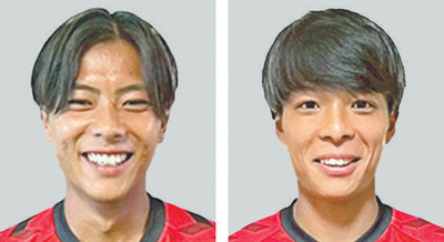 （左から）ＭＦ藤田仁朗、ＭＦ田中慶汰