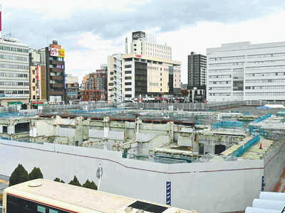 ２０２９年度の開業を予定するＪＲ福島駅東口の再開発事業。市民からは「駅前が寂しい」との声が漏れる