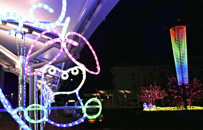 ＪＲ本宮駅東口などで始まった「本宮市イルミネーション」