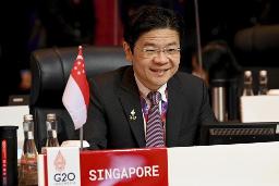 　Ｇ２０財務相・中央銀行総裁会議に出席したシンガポールのローレンス・ウォン氏＝２０２２年７月、インドネシア・ヌサドゥア（ＡＰ＝共同）