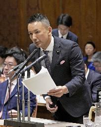 　３月、参院予算委で質問する山本太郎氏（れいわ新選組）