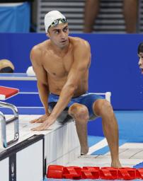 　東京パラリンピックの競泳男子１００メートル平泳ぎ（運動機能障害ＳＢ８）に出場したイブラヒム・フセイン＝２０２１年８月、東京アクアティクスセンター