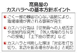 　高島屋のカスハラへの基本方針ポイント