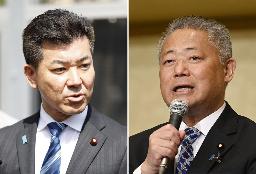 　立憲民主党の泉代表（左）と日本維新の会の馬場代表