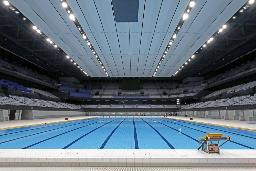 　東京五輪の水泳会場、東京アクアティクスセンターのメインプール＝東京都江東区