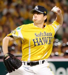 　６勝目を挙げたソフトバンク・大関＝みずほペイペイドーム