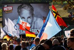 　ドイツ東部のテューリンゲン州で開かれた右派「ドイツのための選択肢（ＡｆＤ）」の選挙集会＝８月３１日（ロイター＝共同）