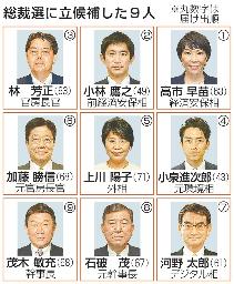 　総裁選に立候補した９人