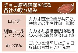 　チョコ原料確保を巡る各社の取り組み