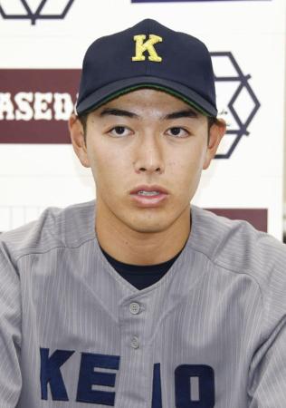 　慶大の清原正吾内野手