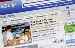 　アメリカ・オンライン（ＡＯＬ）のホームページが表示されたＰＣ画面＝２００６年（ＡＰ＝共同）