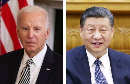 　バイデン米大統領（ゲッティ＝共同）、中国の習近平国家主席（新華社＝共同）