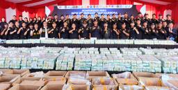 　インドネシア税関が押収した覚醒剤＝２６日、インドネシア・バタム島（同国税関提供、共同）