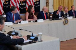 　トランプ大統領も出席して開かれたイベント＝２２日、ワシントン（ゲッティ＝共同）