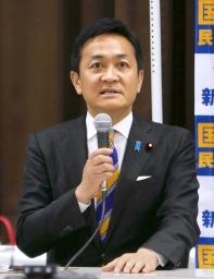 　記者会見する国民民主党の玉木代表＝７日午前、大阪市北区