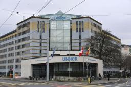 　国連難民高等弁務官事務所（ＵＮＨＣＲ）本部＝２０２４年、スイス・ジュネーブ（共同）