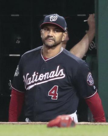 　ナショナルズのマルティネス監督＝２０１９年、ワシントン