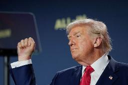 　トランプ米大統領＝２３日、米ワシントン（ロイター＝共同）