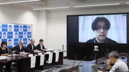 　東京電力柏崎刈羽原発の再稼働を巡り、開かれた公聴会＝２４日午後、新潟県庁
