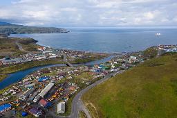 　北方領土・択捉島の中心集落＝２０１９年９月（タス＝共同）