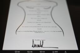 　トランプ米大統領が富豪エプスタイン氏に送ったとされる手紙（＠ＯｖｅｒｓｉｇｈｔＤｅｍｓ／Ｘ提供、ＡＰ＝共同）