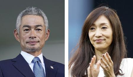 　イチローさん、妻の弓子さん（ゲッティ＝共同）